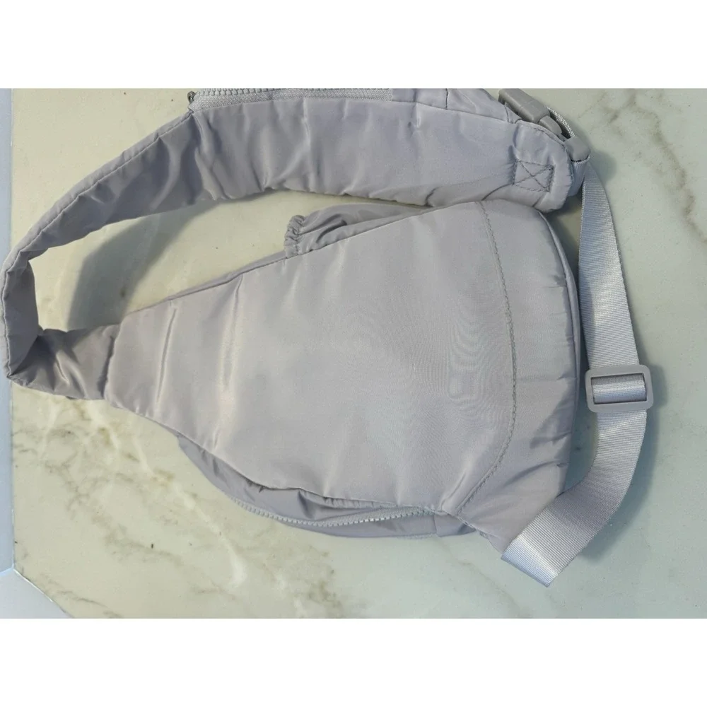 JoyLab Crossbody Sling Bag Gray Lavender Nylon Backpack Adjustable Strap 12x8